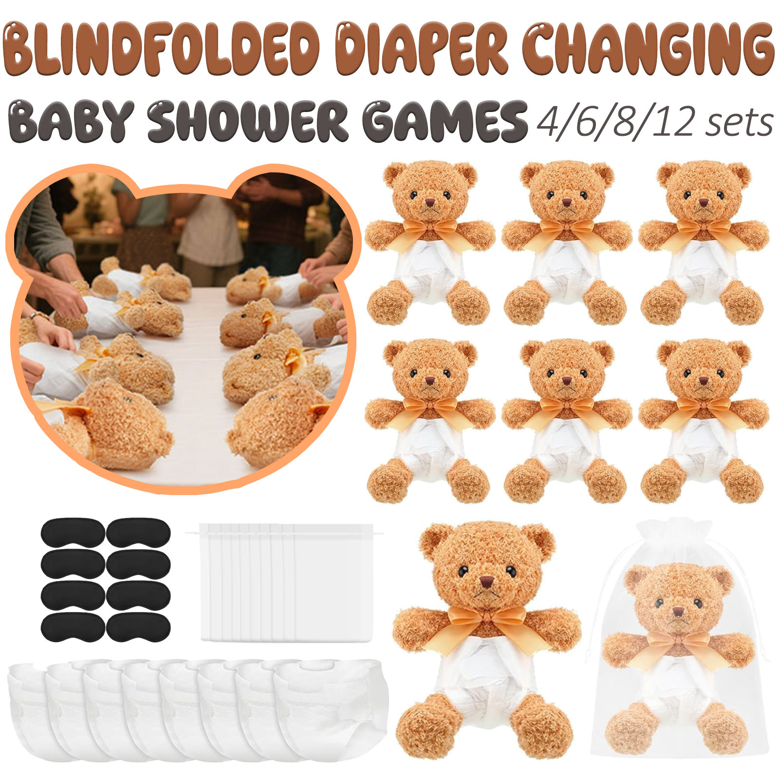 4/6/8/12 Sets Baby Shower Game - Cloth Diaper Insert recension och pris