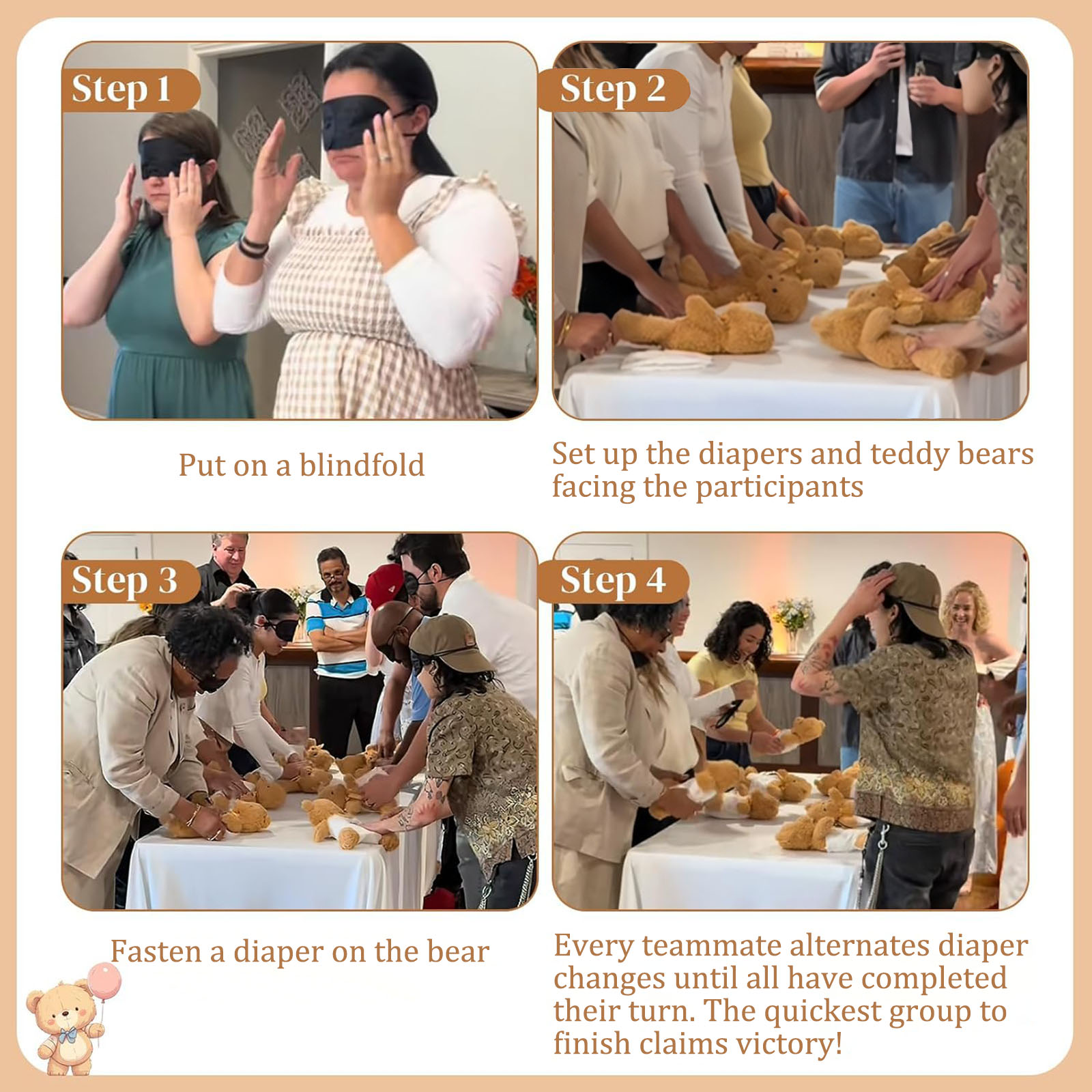 4/6/8/12 Sets Baby Shower Game - Cloth Diaper Insert recension och pris